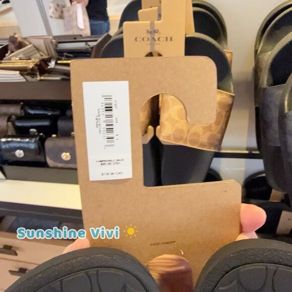 NEW Coach Women's Udele Signature Canvas Sport Slide Tan CY243 US 7 - Picture 4 of 8